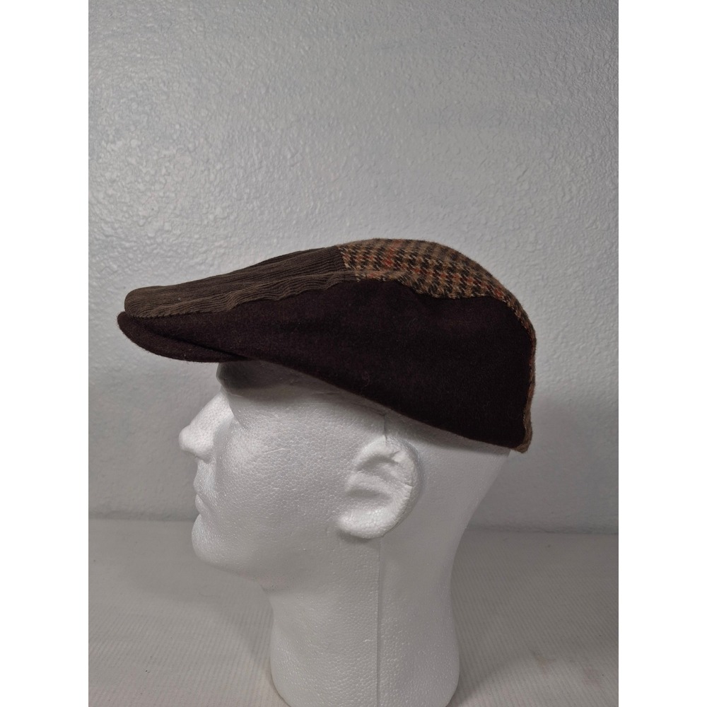 Target Brown Patchwork Flat Cap Corduroy Herringbone Houndstooth Ivy Driver Hat